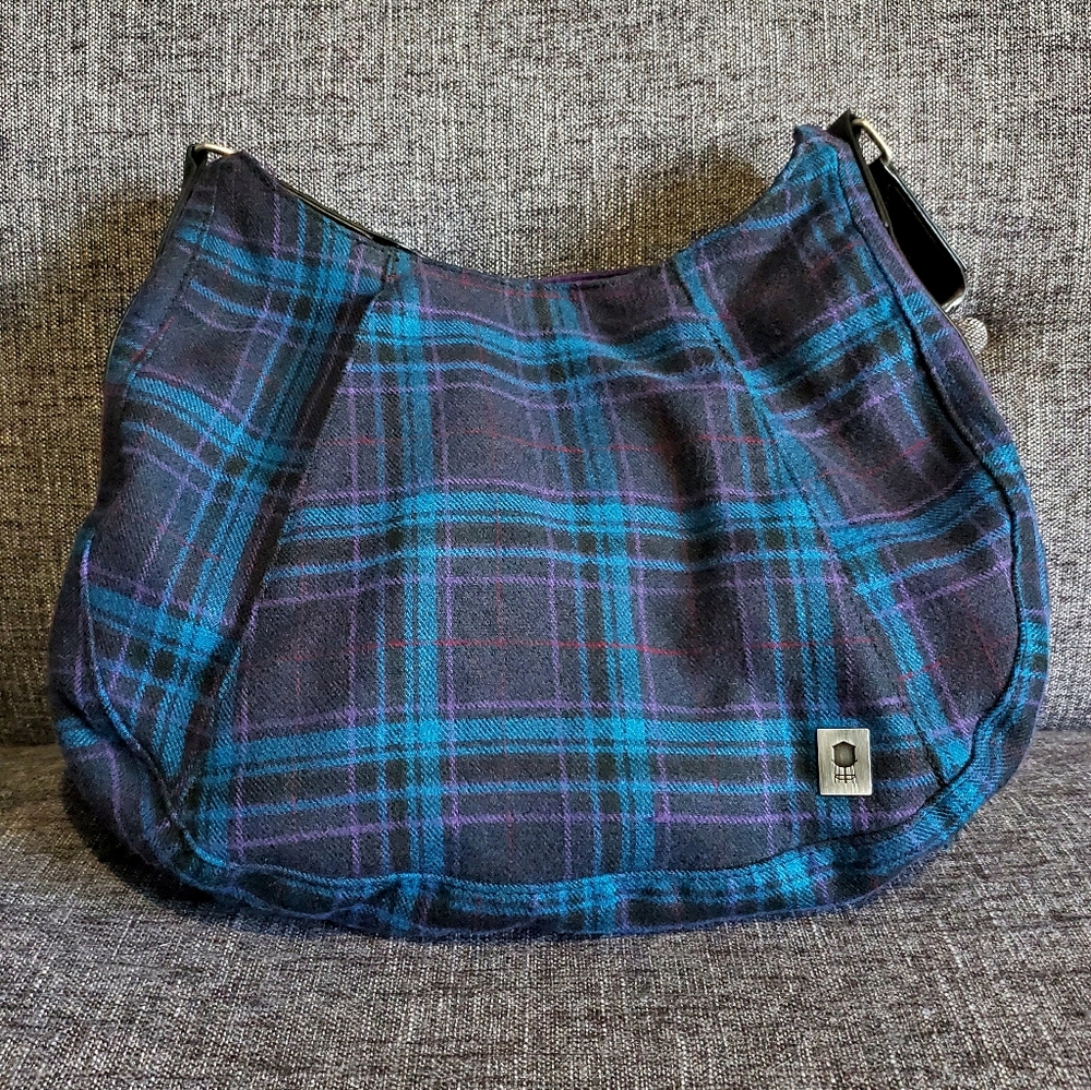 Blue and Purple Plaid Handbag